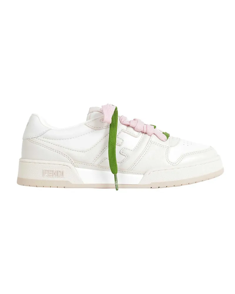 Fendi Match Leather Sneakers White