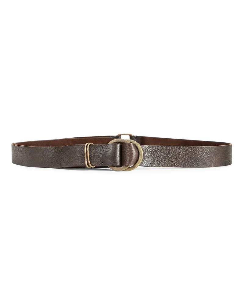 Ziggy Chen Round Buckle Strap Belt Brown