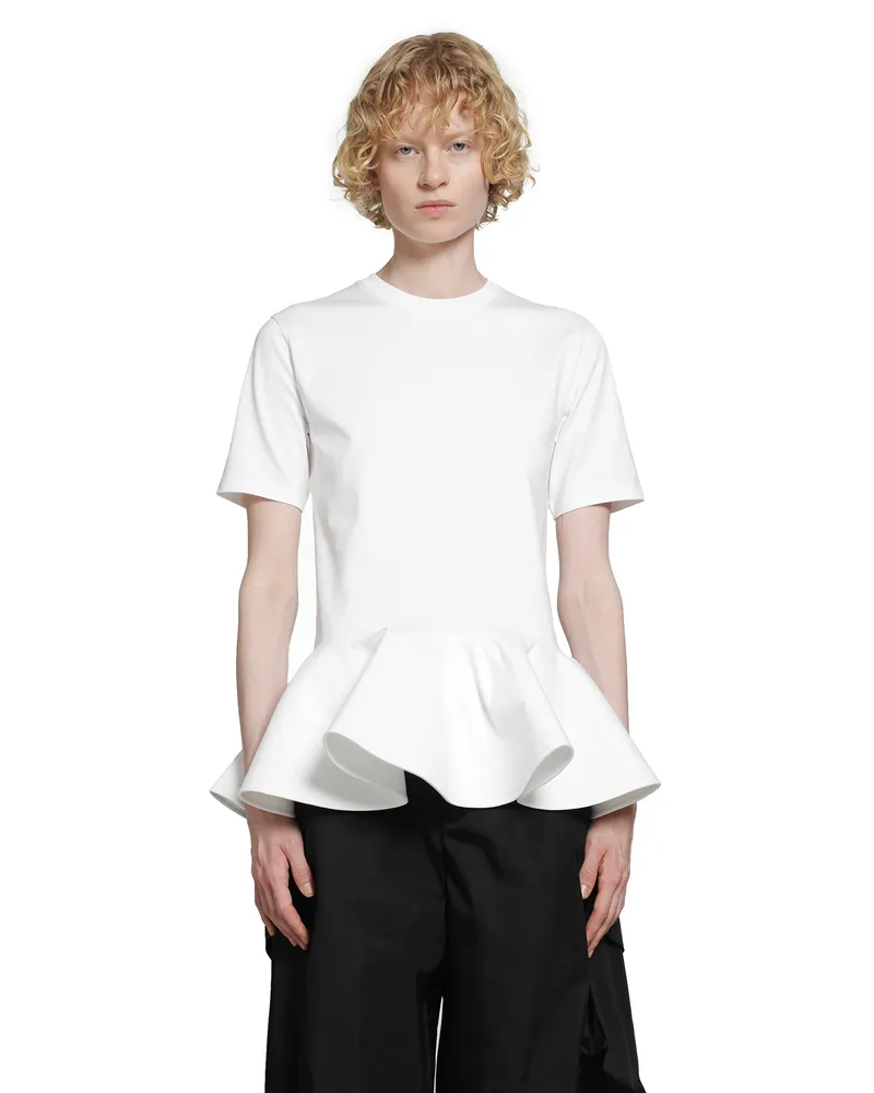 Alaïa Cotton Jersey Crinoline T-Shirt White