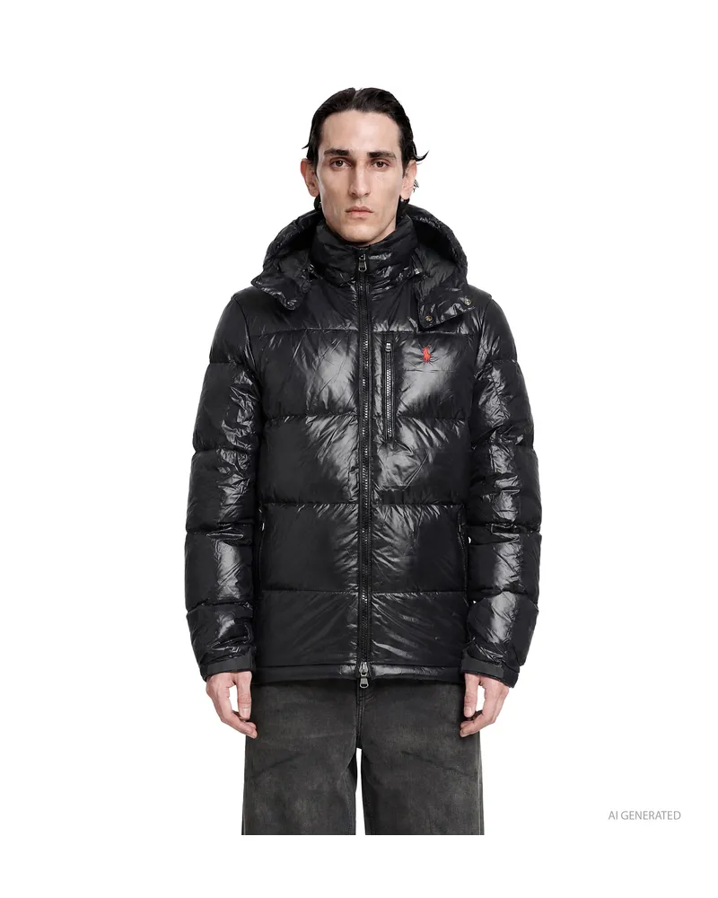 Ralph Lauren Gorham Glossed Down Jacket Black