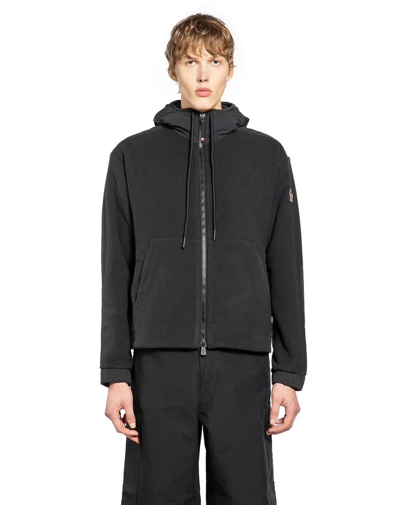Moncler Polartec Zip-Up Hoodie Black