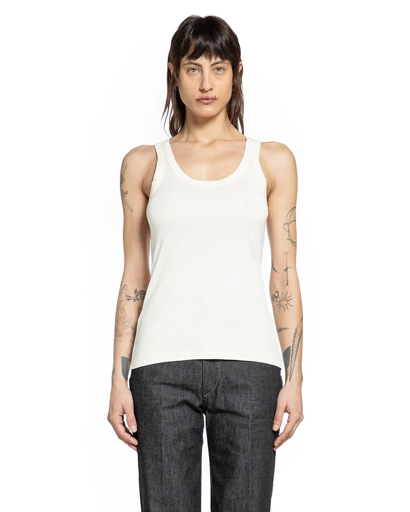 Christophe Lemaire Rib Tank Top In Jersey Off-white