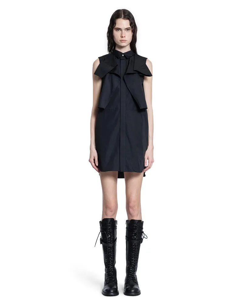 Sacai Poplin Dress Black