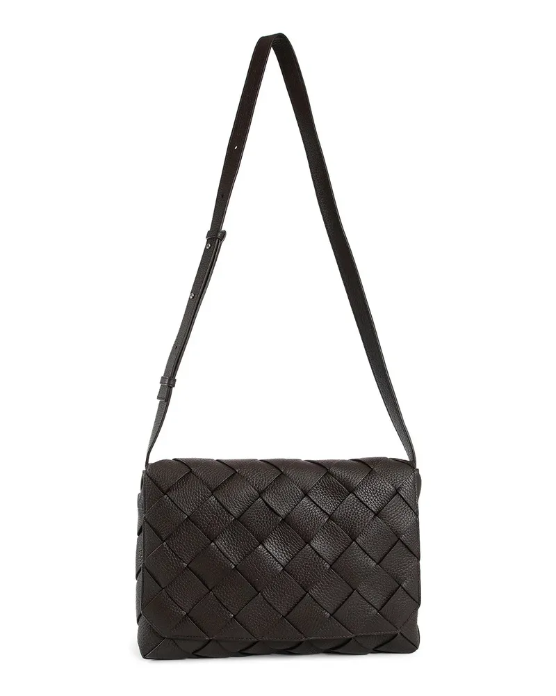 Bottega Veneta Borsa messenger intrecciata Brown