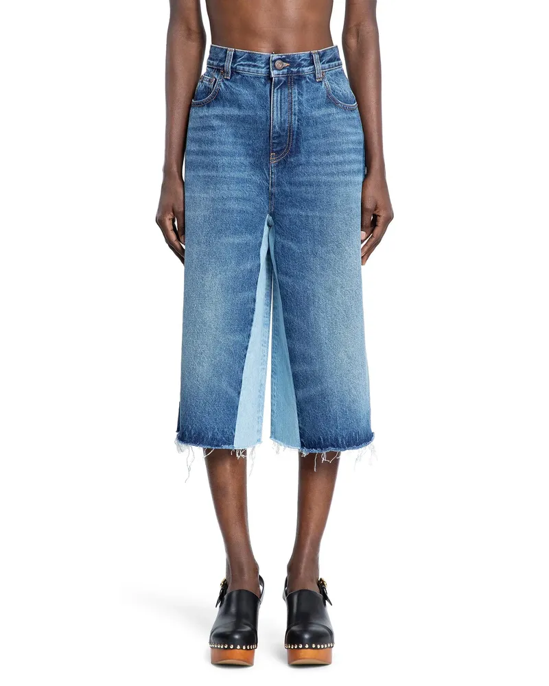 Chloé Bermuda shorts in denim patchwork Blue