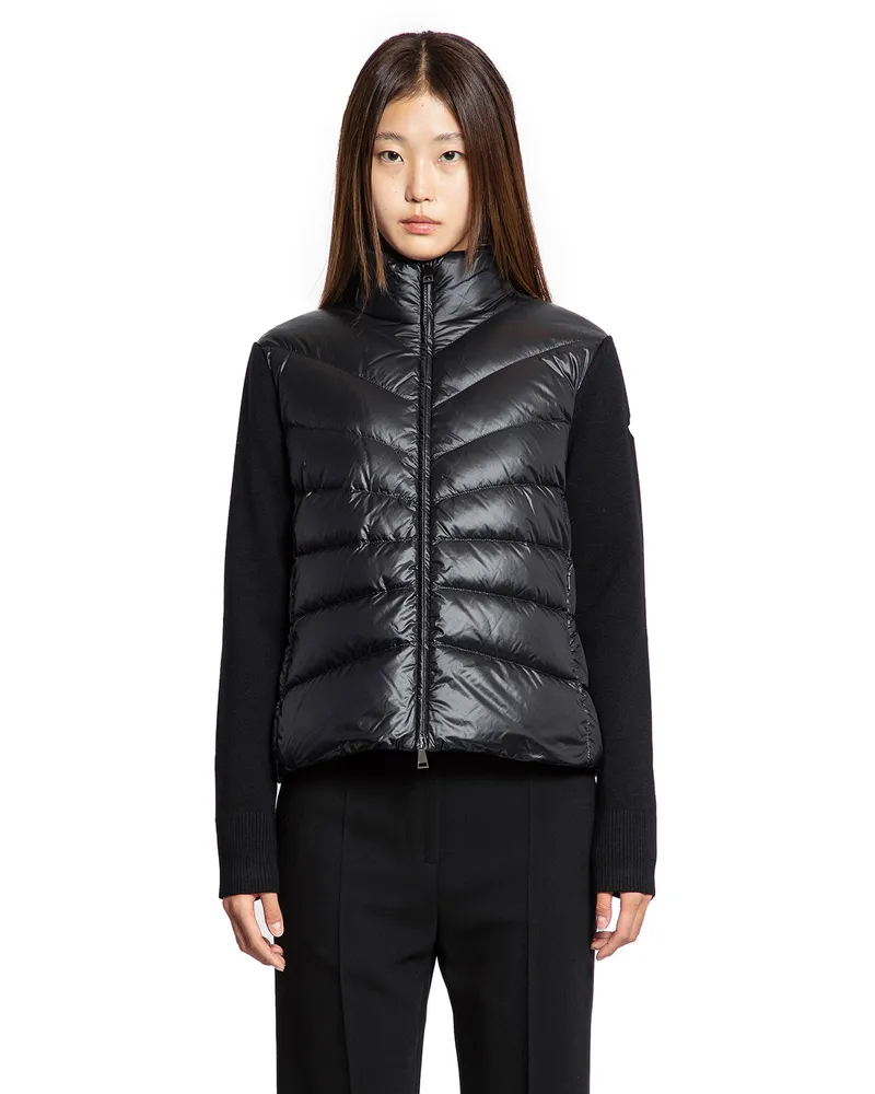 Moncler Padded Cardigan in Wool Black