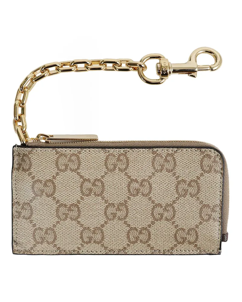 Gucci Essence Classic Zip Key Case Brown