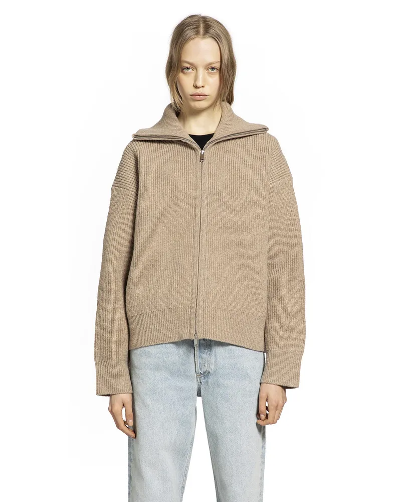 Studio Nicholson Sandos Zip-Up Sweater Beige