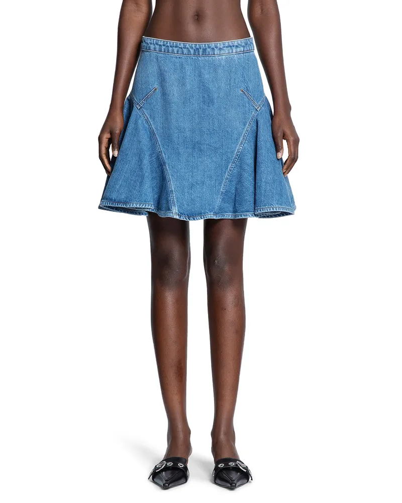 Givenchy Ruffled Mini Skirt in Washed Denim Blue