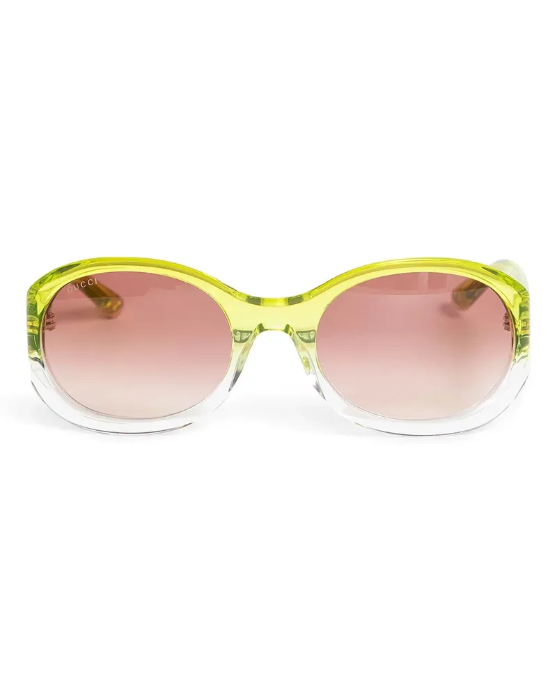 Gucci Occhiali da sole oversize ovali Green