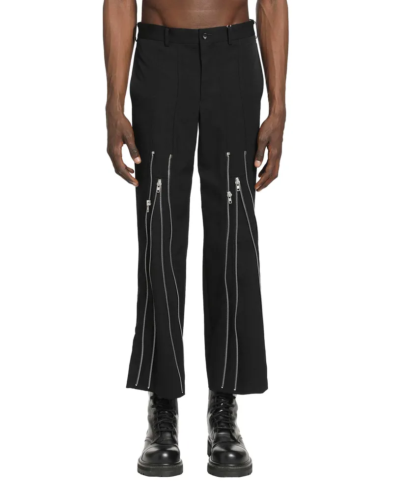 Comme des Garçons Zipped Wool Trousers Black