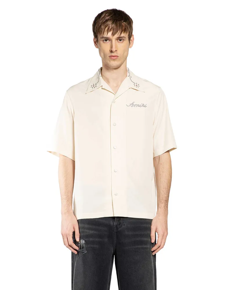 Amiri Stud Camp Shirt Off-white