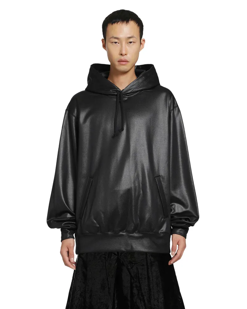 Comme des Garçons Coated Cotton Hoodie Black