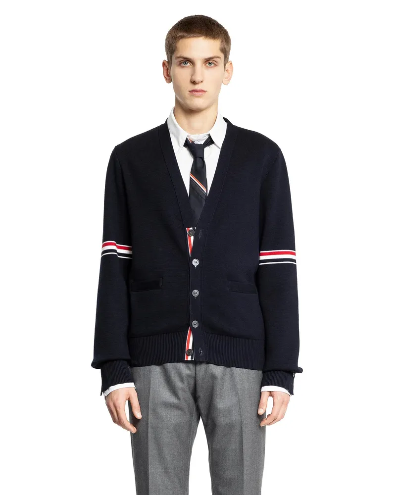 Thom Browne Cotton Milano Cardigan Blue