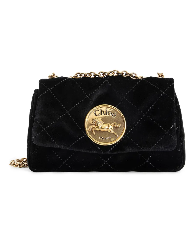 Chloé Velvet Small Heritage bag Black
