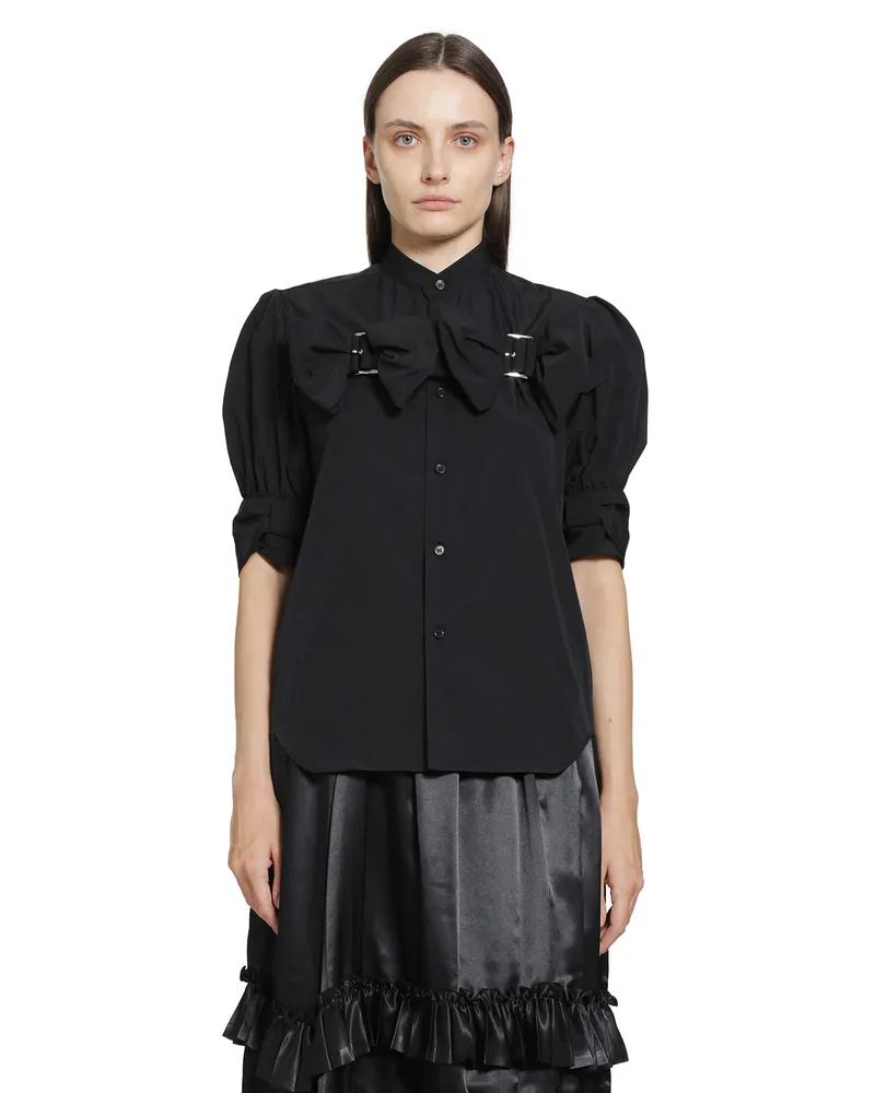 Noir Kei Ninomiya Double Bow Blouse Black