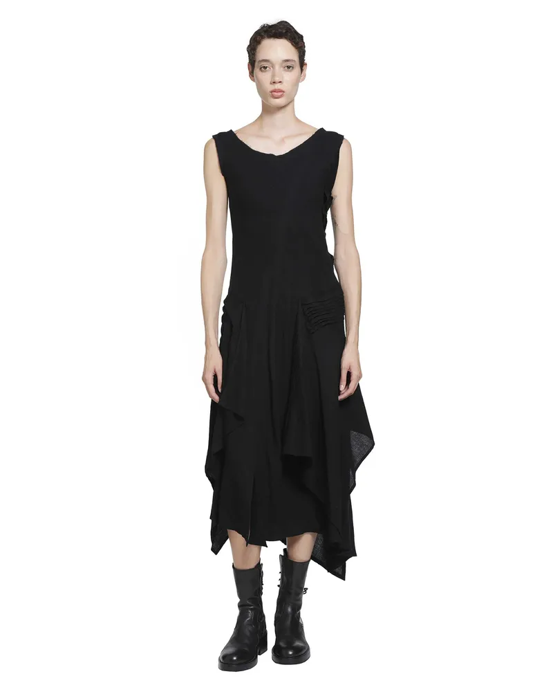 Yohji Yamamoto Pleated Dress Black