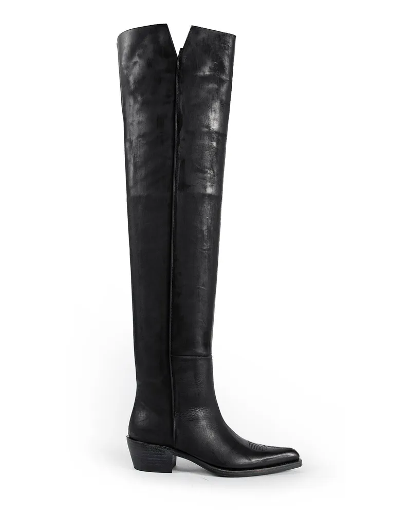 KHAITE Clive Over-the-Knee Flat Boots Black