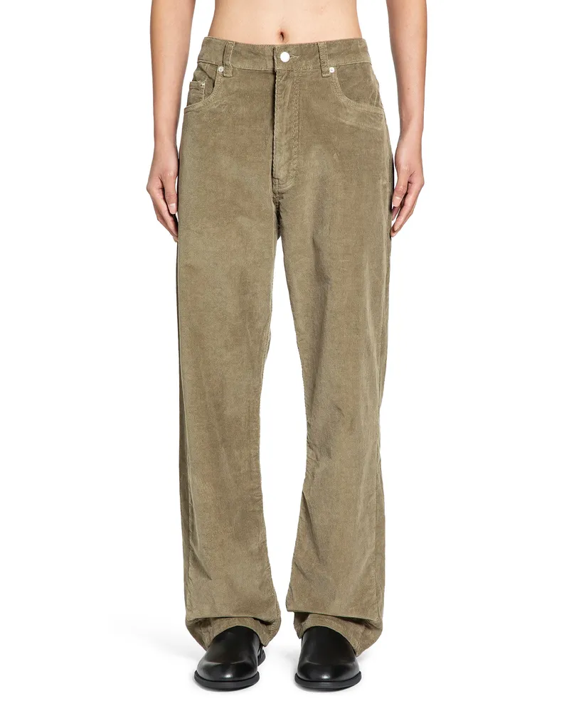 Studio Nicholson Pantaloni di velluto a coste Riso Green