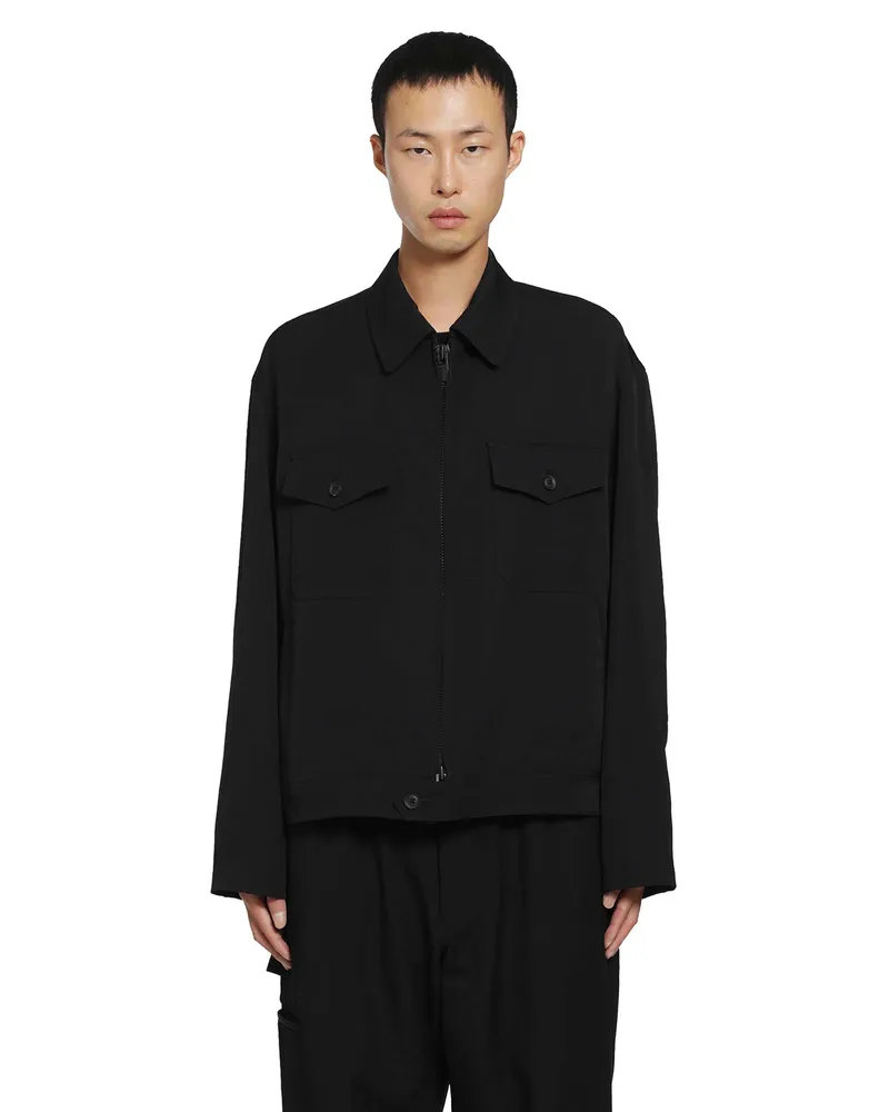 Yohji Yamamoto Wool Gabardine Blouson Black