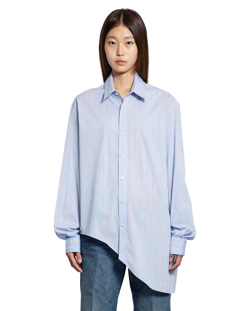 SSHEENA Asymmetric Shirt in Poplin Blue