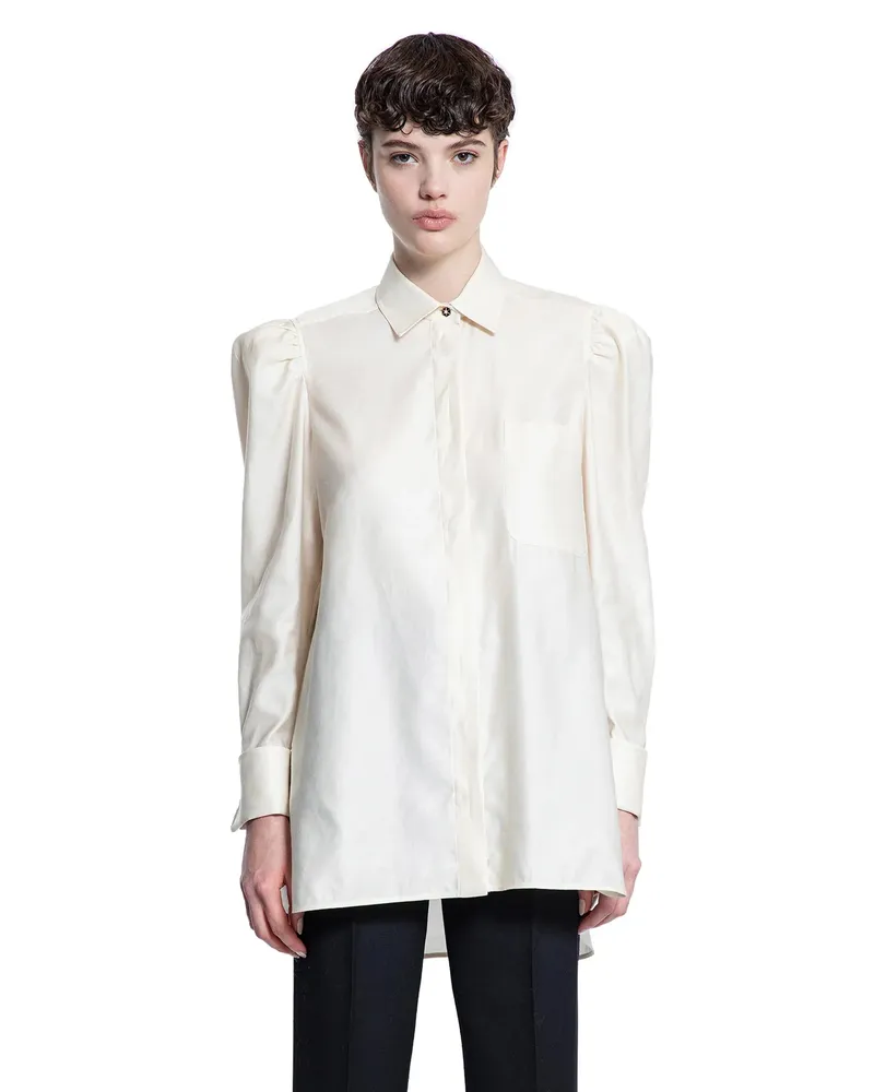 Max Mara Cotton Satin Shirt Off-white
