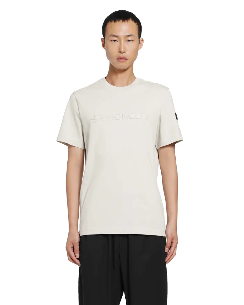 Moncler Terry Logo Cotton T-Shirt Off-white