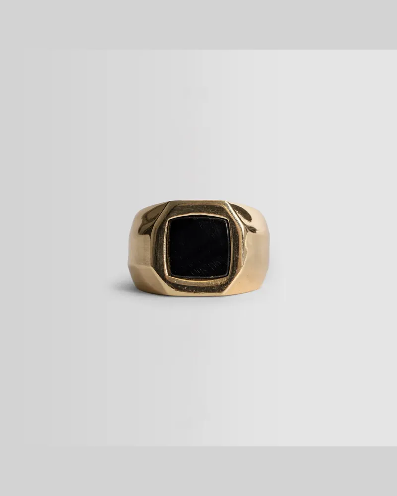 Emanuele Bicocchi Gold-Plated Silver Stone Chevalier Ring Gold