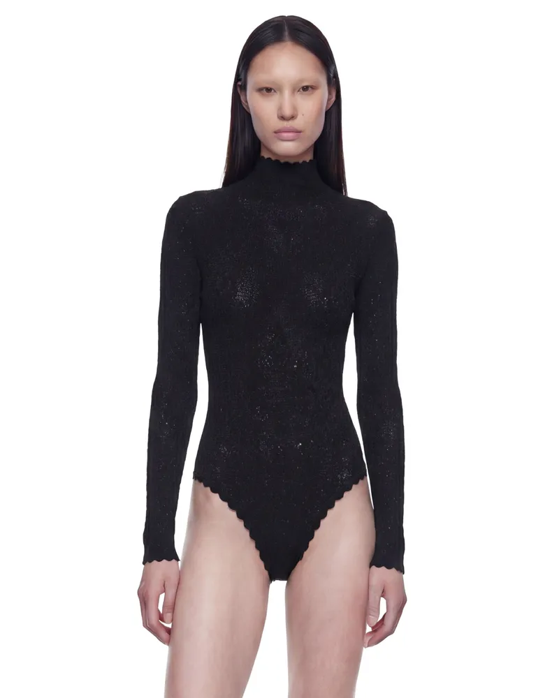 Givenchy Floral Lace Bodysuit Black