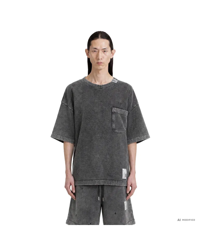 MIHARAYASUHIRO Bleached Waffle T-Shirt Black