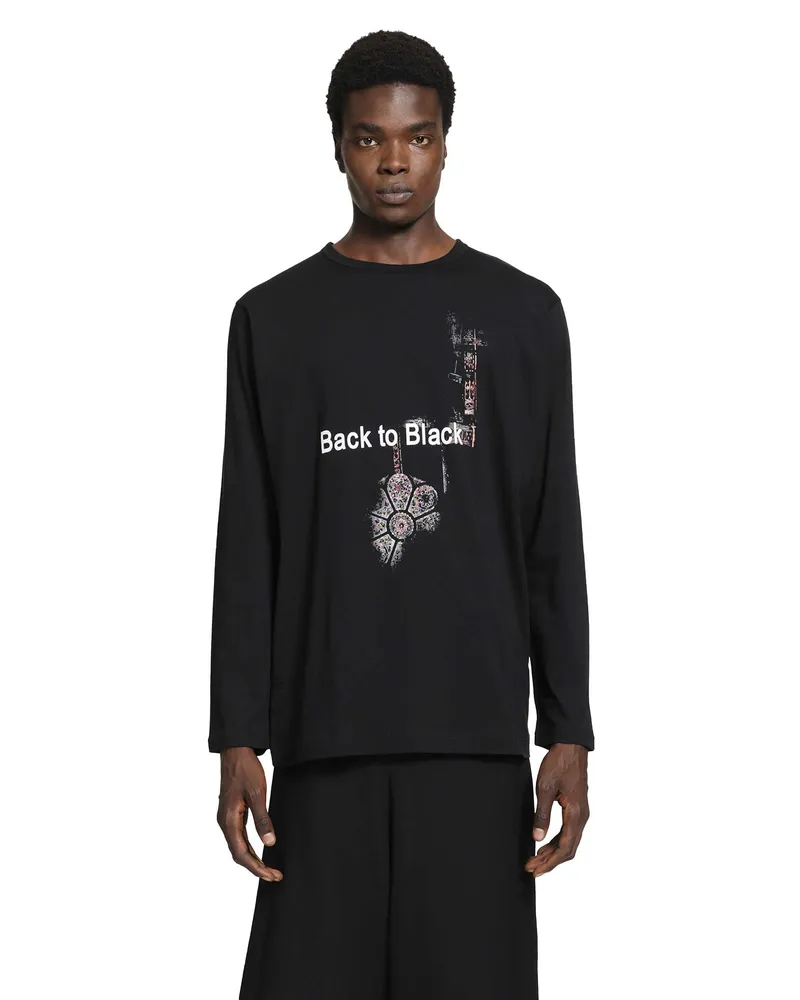 Yohji Yamamoto Graphic Long Sleeve T-Shirt Black