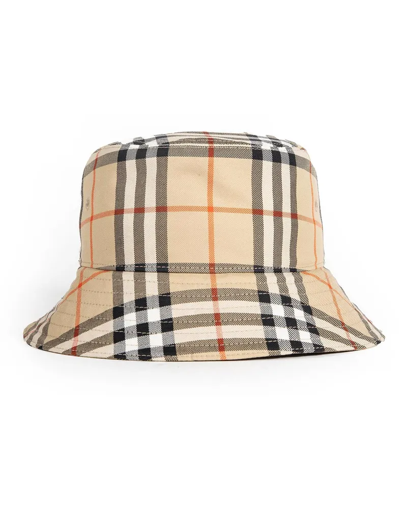 Burberry Checked Bucket Hat Beige