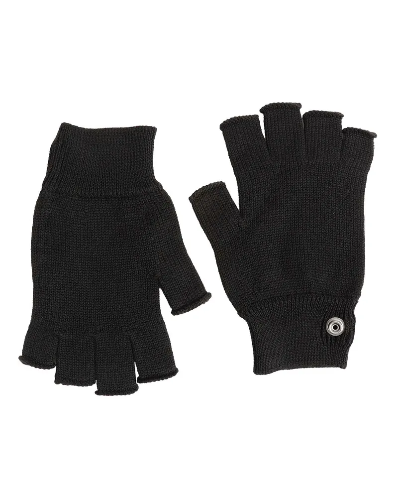 Rick Owens Fingerless Virgin Wool Gloves Black