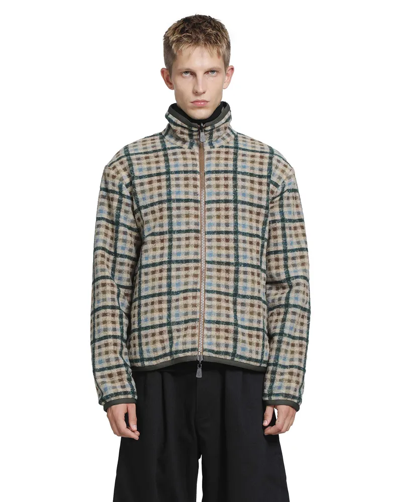 Moncler Reversible Teddy Zip-Up Sweatshirt Beige
