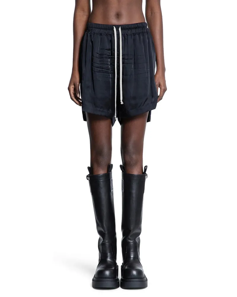 Rick Owens Hollywood Boxers in Washed Silk Charmeuse Black