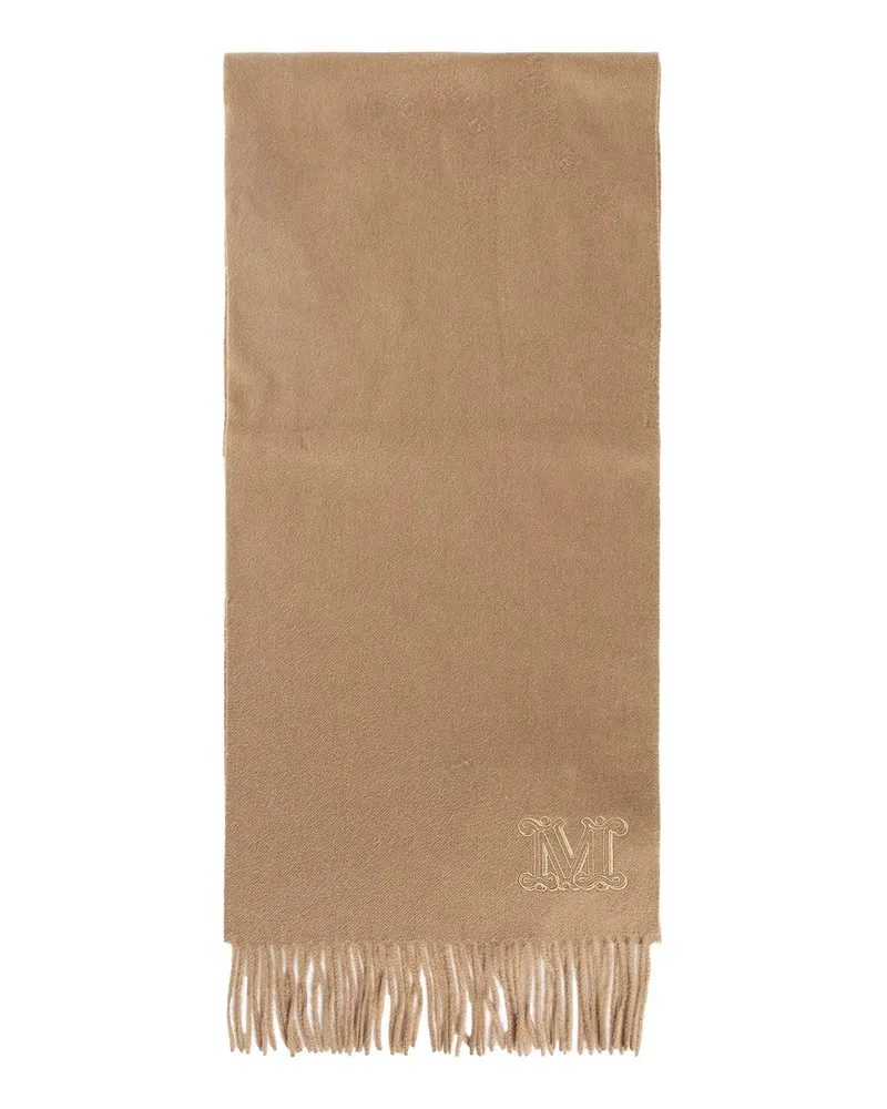Max Mara Monogram Cashmere Scarf Beige