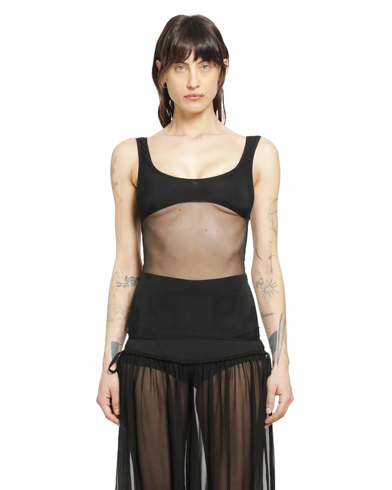 Nensi Dojaka Sheer Tank Top Black