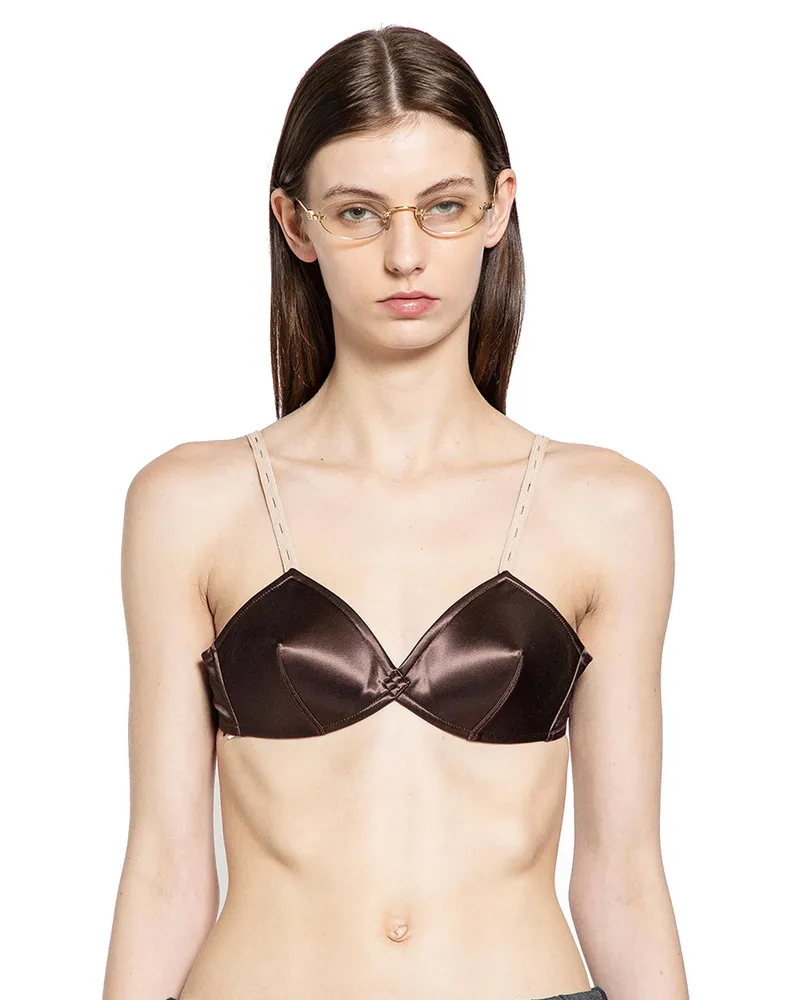 Miu Miu Satin Bra Brown