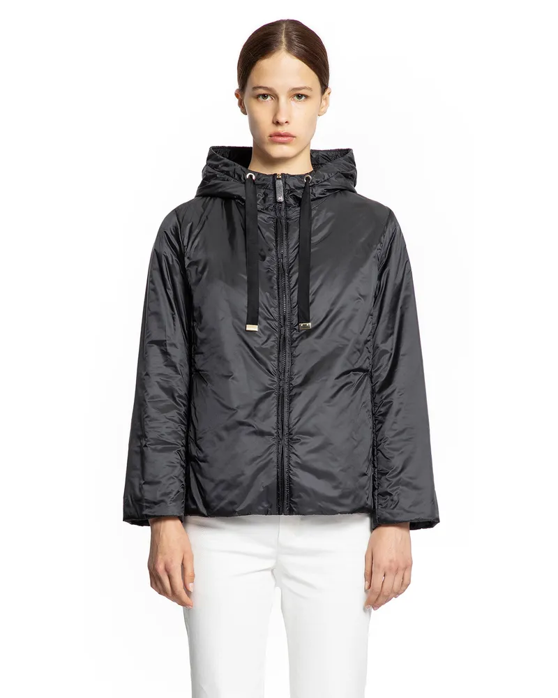 Max Mara Padded Hooded Nylon Jacket Black