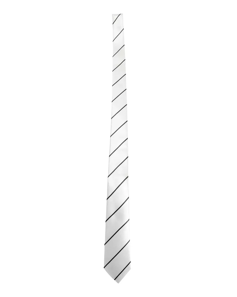Tom Ford Silk Jacquard Striped Tie White
