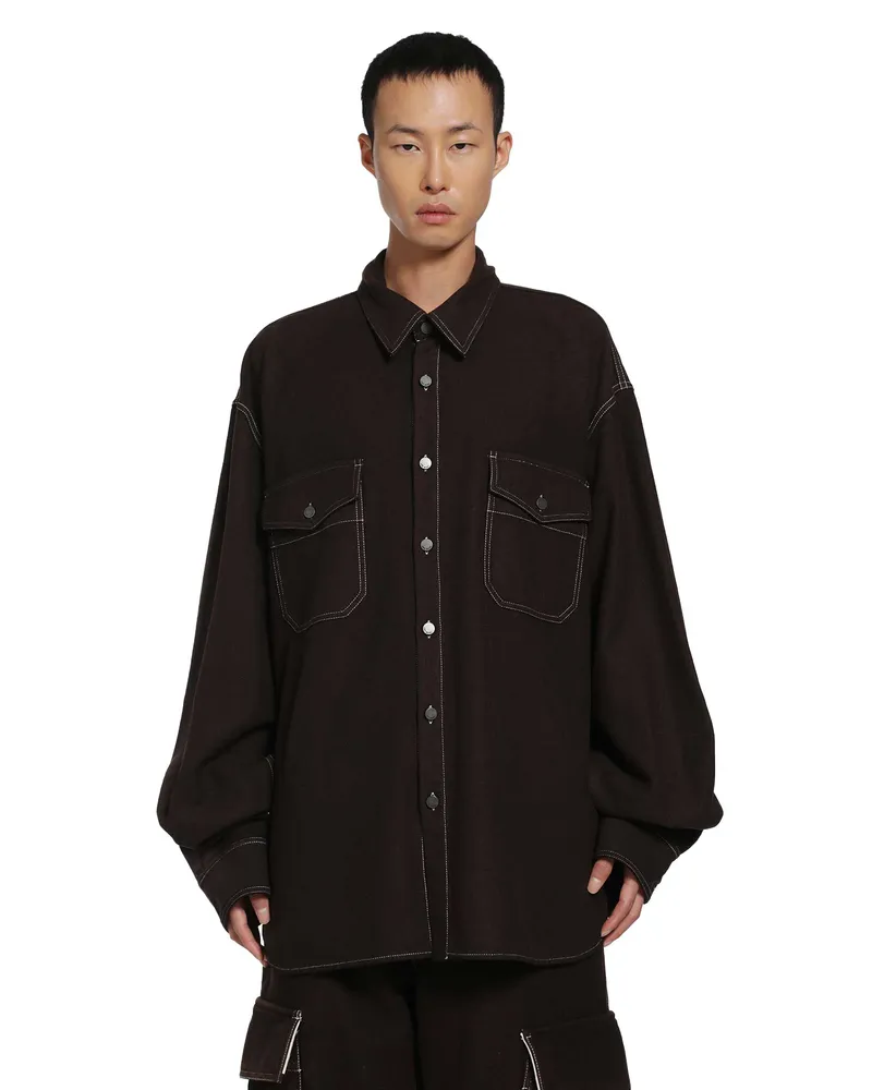 Uma Wang Tavis Shirt Brown