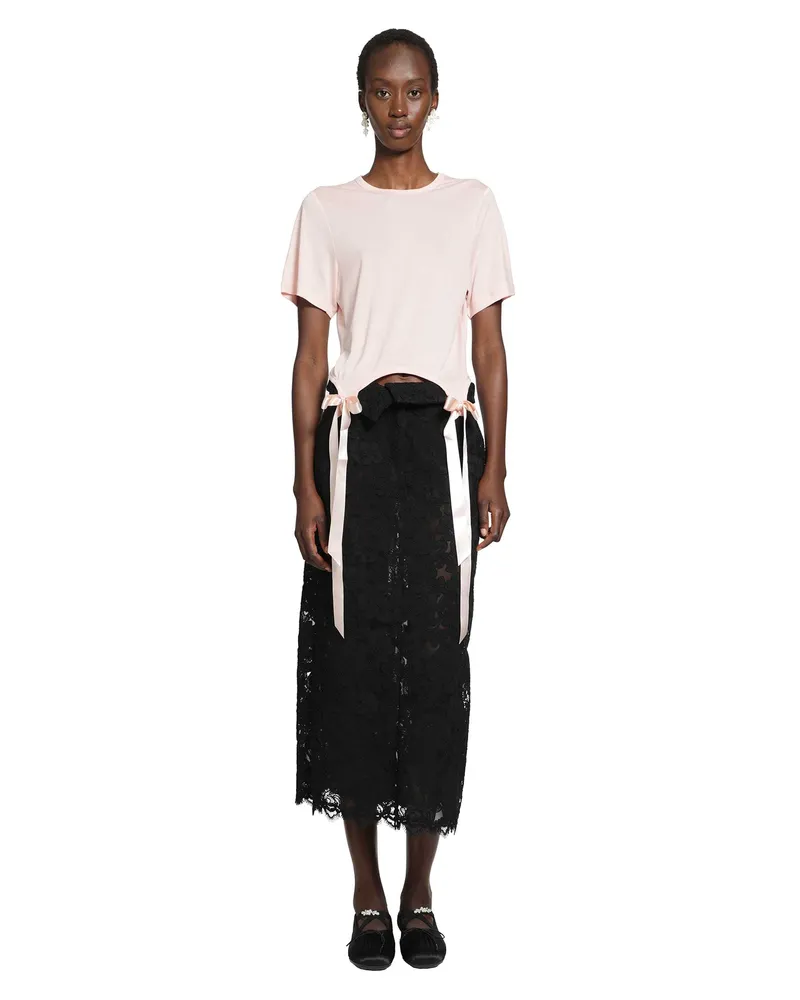 Simone Rocha Peeling Waist Column Skirt Black