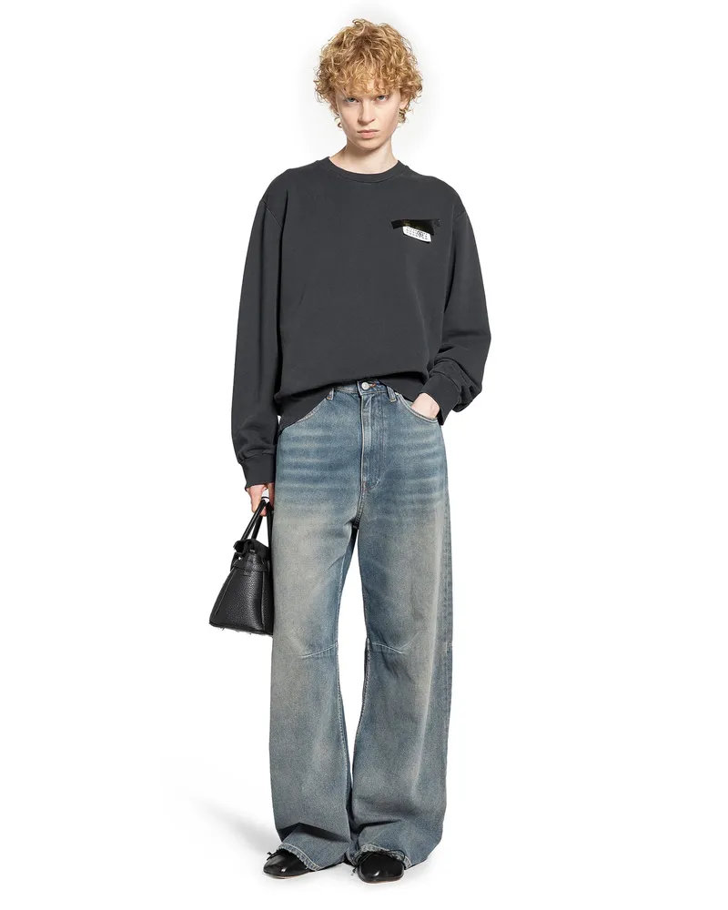 Maison Margiela Baggy High Waist Jeans Blue
