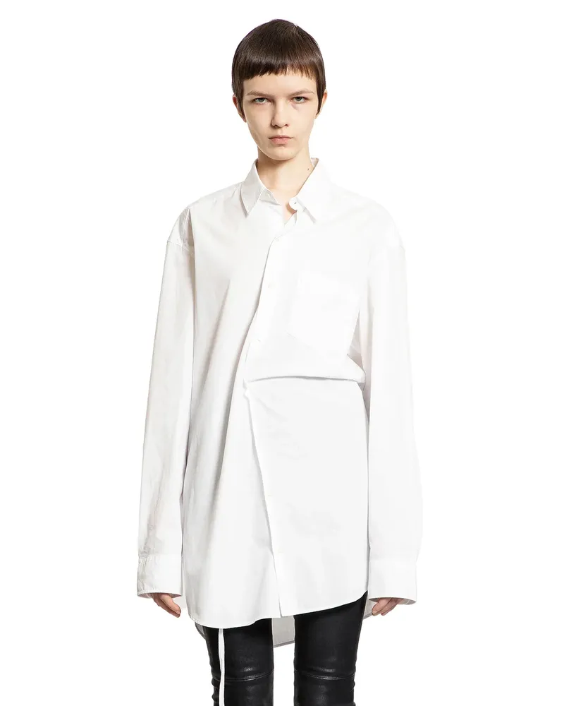 Ann Demeulemeester Elisabet Long High-Comfort Shirt White