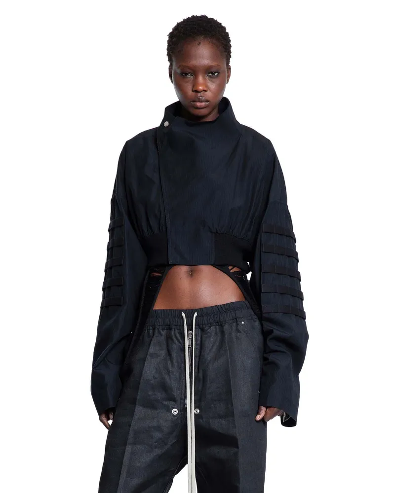 Rick Owens Hollywood Cropped Anthem Jacket Black