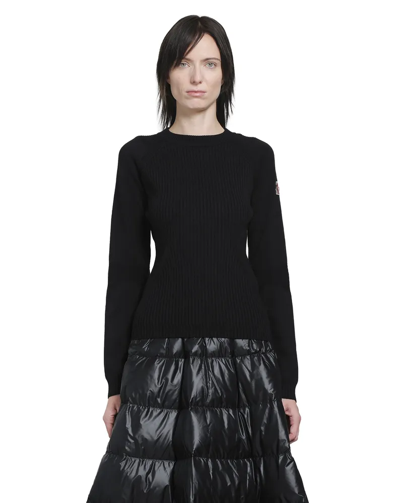 Moncler Ribbed Wool Sweater Black