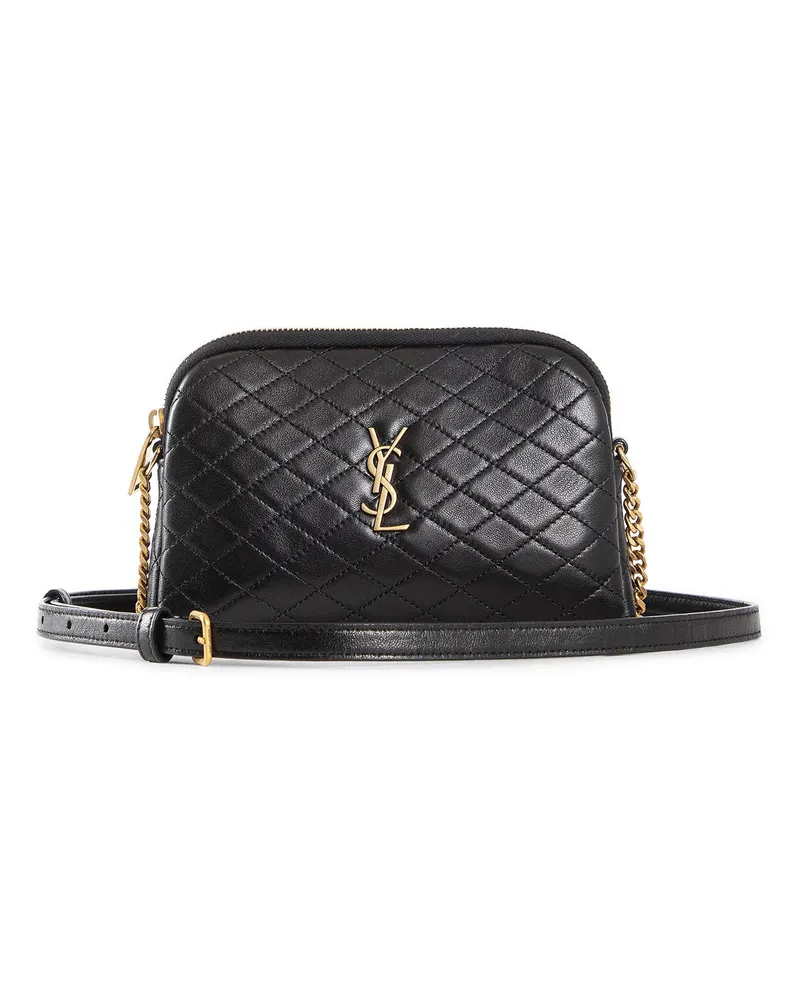 Saint Laurent Gaby Zipped Pouch in Quilted Lambskin Black