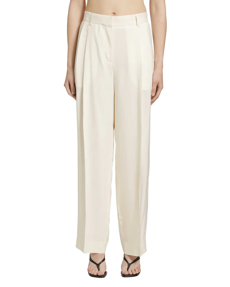 Totême Double-Pleat Fluid Trousers Off-white