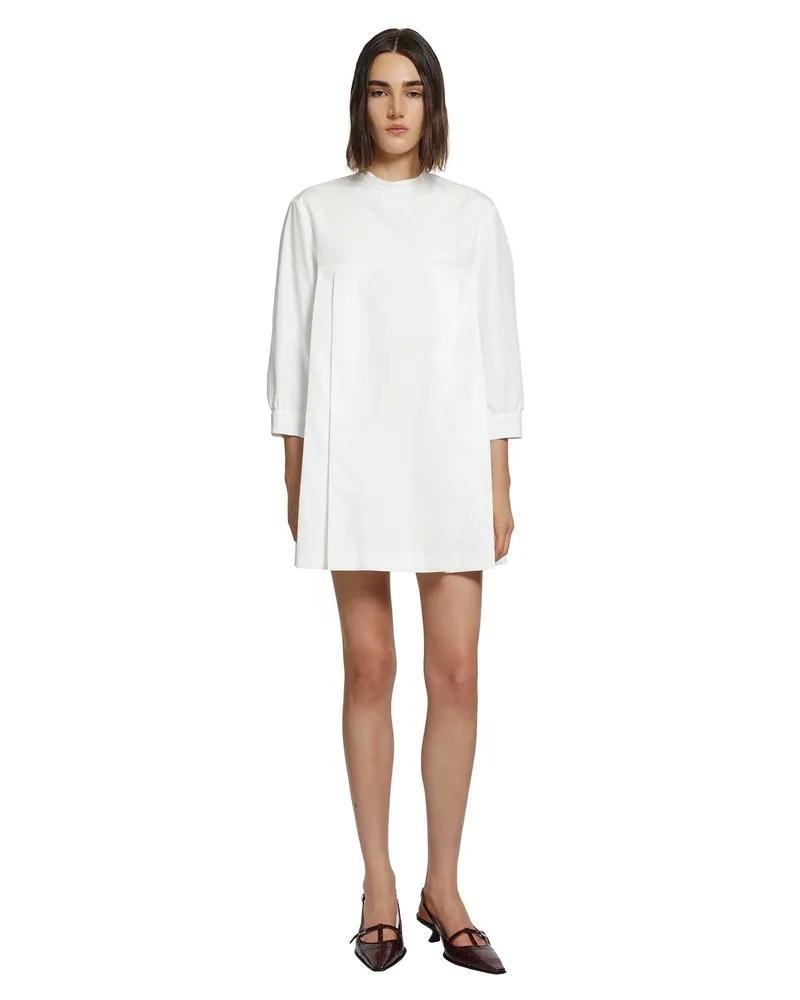 Miu Miu Cotton Poplin Mini Dress White