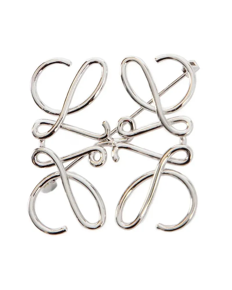 Loewe Anagram Brooch Silver